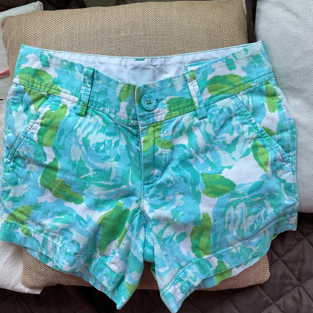 Lilly Pulitzer Bermuda Shorts Vibrant Floral Blue Green
